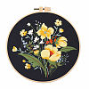 DIY Flower & Leaf Pattern Embroidery Kits SENE-PW0005-004B-1