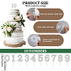 CRASPIRE 10 Sets 10 Style Number Plastic Imitation Pearl & Rhinestone Cake Toppers FIND-CP0001-67-2