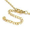 PVD Vacuum Plating Summer Beach 304 Stainless Steel Cable Chain Starfish Charm Bracelets BJEW-P334-02G-3