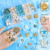 DIY Ocean Theme Synthetic Turquoise & Natural Cowrie Shell & Alloy Jewelry Making Findings Beads Kits DIY-SC0027-45-3