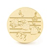 Golden Tone Round Wax Seal Brass Stamp Heads AJEW-Z034-01G-17-2
