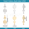 8Pcs 2 Colors 304 Stainless Steel Connector Charms STAS-UN0035-78-5