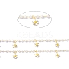 Flower Enamel & Brass & ABS Imitation Pearl Handmade Beaded Chains CHC-D029-39G-2