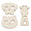 3Pcs Wooden Animal Themed Safety Eye Clamps AJEW-WH0348-492-1