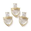 Real 18K Gold Plated Rack Plating Brass Micro Pave Cubic Zirconia Pendants KK-R161-04G-03-1