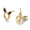 Rack Plating Brass Micro Pave Cubic Zirconia Stud Earring EJEW-C101-04G-2