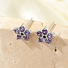 Brass Micro Pave Cubic Zirconia Stud Earrings EJEW-R016-26P-12-1