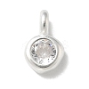 925 Sterling Silver Cubic Zirconia Flat Round Charms STER-R002-02S-08-1