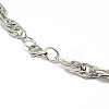 Fashionable 304 Stainless Steel Rope Chain Necklaces for Men STAS-A028-N048P-S-3