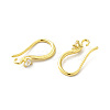 Brass Micro Pave Clear Cubic Zirconia Earring Hooks ZIRC-R112-06G-2
