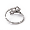 Non-Tarnish 201 Stainless Steel Double Star Finger Ring RJEW-J051-14P-3