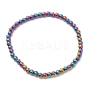 Synthetic Non-Magnetic Hematite Round Beaded Stretch Bracelets BJEW-E080-03A-1