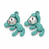Spray Painted Alloy Rhinestone Pendants PALLOY-Q433-033D-RS-1