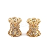Brass Micro Pave Cubic Zirconia Beads KK-K374-21G-1