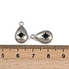 304 Stainless Steel Charms Ion Plating(IP) STAS-I342-09P-4