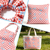 Bowknot & Tartan Pattern Cotton Fabric DIY-WH0890-31A-5
