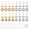 8 Pairs 4 Styles Blank Dome Bowknot with Flat Round Dangle Earrings EJEW-AB00005-1