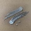 Clear Cubic Zirconia Tennis Tassel Dangle Stud Earrings EJEW-WH0017-11P-3