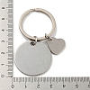1Pc Mother's Day Gift 201 Stainless Steel Flat Round/Rhombus/Rectangle with Word Keychains KEYC-FS0001-10-4