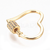Brass Micro Pave Cubic Zirconia Screw Carabiner Lock Charms ZIRC-F105-08G-2