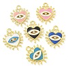 Rack Plating Brass Micro Pave Clear Cubic Zirconia with Enamel Pendants KK-G515-14G-1