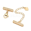 Brass Micro Pave Clear Cubic Zirconia Curb Chain Extender KK-G556-08G-02-2