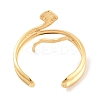 304 Stainless Steel Snake Open Cuff Rings for Women RJEW-K273-09G-3
