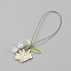 Flower & Leaf Zinc Alloy Enamel with Resin Pendant Decorations AJEW-WH20006-200B-2