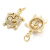 Brass Pave Clear Cubic Zirconia Pendants KK-U009-12I-G-2