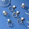6Pcs 3 Colors Alloy with Plastic Scarf Buckle Ring AJEW-CJ0001-38-5