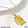 304 Stainless Steel Rectangle with Sun Pendant Necklaces for Women WGF8365-02-1