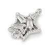 Brass Clear Cubic Zirconia Connector Charms KK-Z094-03P-02-2