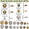 320Pcs 16Pcs Filigree Flower Tibetan Silver Fancy Bead Caps TIBE-SC0002-13-2