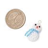Glass Seed Beaded Snowman Pendants PALLOY-MZ01007-04-2