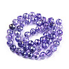 Transparent Electroplate Glass Beads Strands EGLA-N006-077D-2