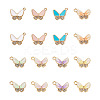 32Pcs 8 Style Alloy Enamel Rhinestones Pendants ENAM-TA0001-26LG-10