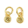 Brass Pave Cubic Zirconia Charms CU-CBA3D67-13G-07-1