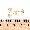 Flower Brass Micro Pave Clear Cubic Zirconia Stud Earrings EJEW-A135-12G-5