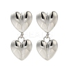 304 Stainless Steel Heart Stud Earrings for Women EJEW-U020-23P-1