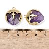 Natural Amethyst Faceted Pendants G-K347-09G-03-3