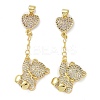 Rack Plating Brass Micro Pave Cubic Zirconia Pendants KK-K341-47G-1