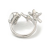Star Zinc Alloy Rhinestone Open Cuff Ring RJEW-Z048-02P-02-3