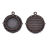 Tibetan Style Alloy Pendant Cabochon Settings TIBE-T003-08R-NR-3