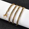 3MM 304 Stainless Steel Wheat Chain Necklaces for Men STAS-V011-03D-G-3