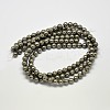 Natural Pyrite Round Beads Strands G-F197-07-6mm-3