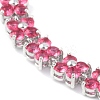 Noble Gift Ideas for Lady Platinum Tone Brass Micro Pave Cubic Zirconia CZ Flower Link Chain Bracelets BJEW-L472-07-1-2