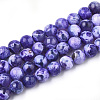 Natural Fire Crackle Agate Beads Strands G-S346-8mm-20-1