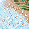 24Pcs 4 Styles Natural Cowrie Shell Copper Wire Wrapped Pendants FIND-SC0014-23-3