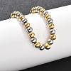 304 Stainless Steel Round Beads Bracelets BJEW-Q038-06GP-3