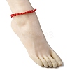 Dyed Natural Freshwater Shell Nuggets Beaded Anklets AJEW-AN00746-01-3